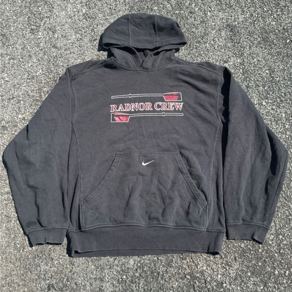 Nike Radnor Crew Hoodie Mens Small Black Rowing Sweatshirt Pullover Graphic